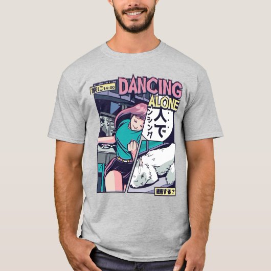 Anime Dancing Vaporwave T-Shirt (Vorderseite)