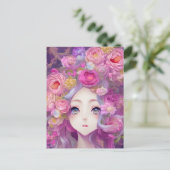 Anime Dappled Sun Fantasy Graphic Postkarte (Stehend Vorderseite)