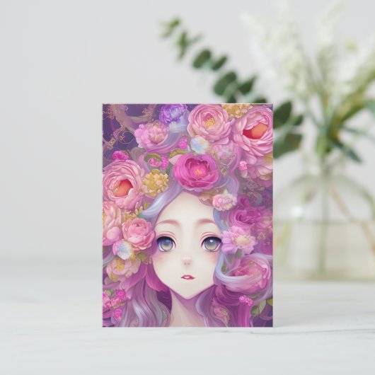 Anime Dappled Sun Fantasy Graphic Postkarte (Stehend Vorderseite)