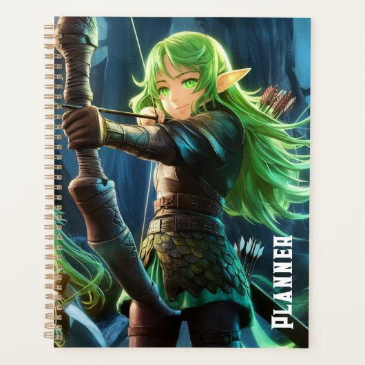 Anime Dark Elf Girl Planer (Vorderseite)