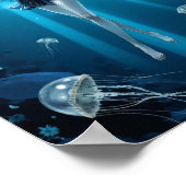 Anime Deep Ocean Glow Wall Art Poster (Ecke)