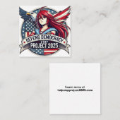 Anime Defend Democracy, Stopp Project 2025 Quadratische Visitenkarte (Vorne/Hinten)