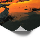 Anime Desert Sunset Wanderer Wall Art Poster (Ecke)