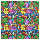 Anime design Doodles Smiles-Flächen Stoff (Muster)