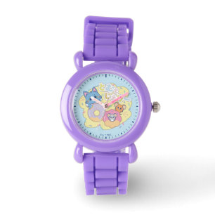 Anime Donut freut sich mit Tom, Jerry und Tuffy Armbanduhr