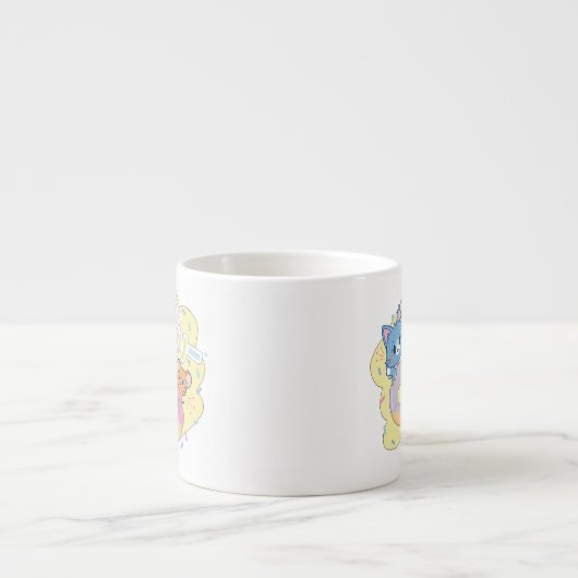 Anime Donut freut sich mit Tom, Jerry und Tuffy Espressotasse (Vorderseite)