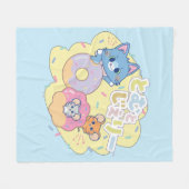 Anime Donut freut sich mit Tom, Jerry und Tuffy Fleecedecke (Vorderseite (Horizontal))