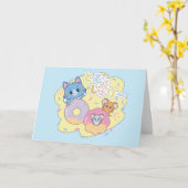 Anime Donut freut sich mit Tom, Jerry und Tuffy Karte (Gelbe Blume)