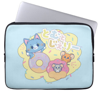 Anime Donut freut sich mit Tom, Jerry und Tuffy Laptopschutzhülle
