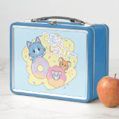 Anime Donut freut sich mit Tom, Jerry und Tuffy Metall Brotdose (Beispiel)