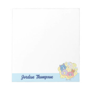 Anime Donut freut sich mit Tom, Jerry und Tuffy Notizblock