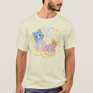Anime Donut freut sich mit Tom, Jerry und Tuffy T-Shirt