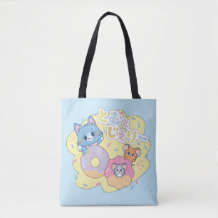 Anime Donut freut sich mit Tom, Jerry und Tuffy Tasche