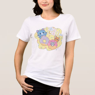 Anime Donut freut sich mit Tom, Jerry und Tuffy Tri-Blend Shirt