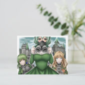 Anime Dorothy in einer Gasmaske Postkarte (Stehend Vorderseite)