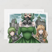 Anime Dorothy in einer Gasmaske Postkarte (Vorne/Hinten)