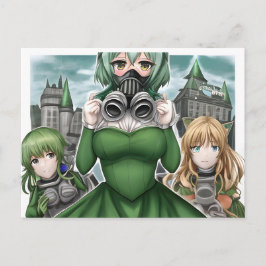Anime Dorothy in einer Gasmaske Postkarte