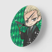 Anime Draco Malfoy Runde Wanduhr (Winkel)
