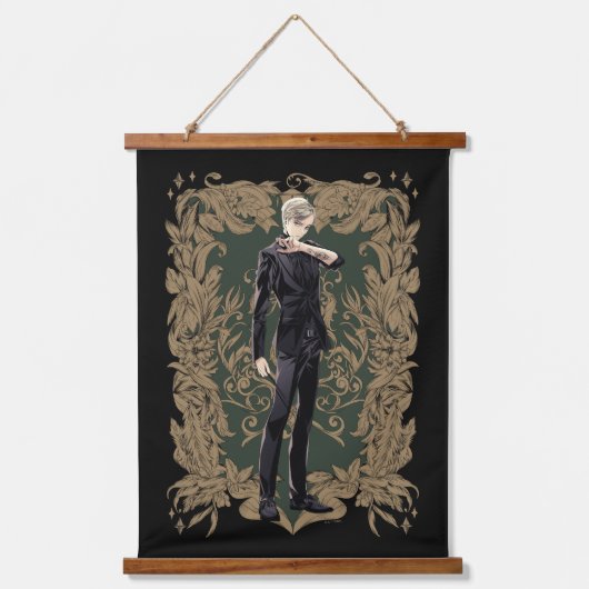 Anime Draco Malfoy Verziert Frame Wandteppich Mit Holzrahmen (Vorderseite)