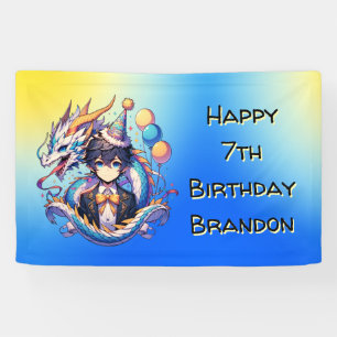 Anime Dragon betrachtete den Geburtstag des Person Banner