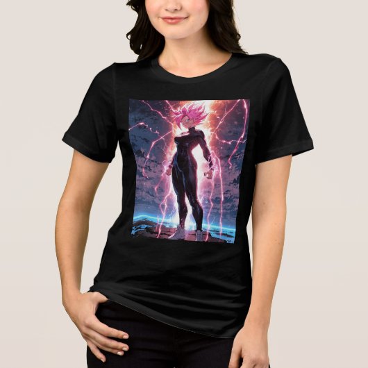 Anime Dreamscape Girl in Focus Tri-Blend Shirt (Vorderseite)