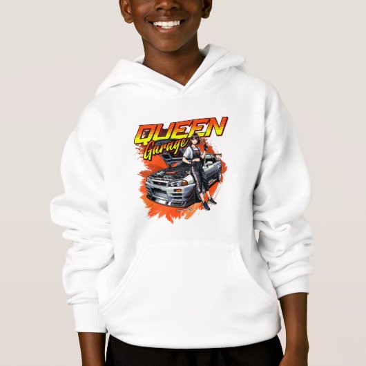 Anime Drift Mechanic Car - Garage Queen Art Hoodie (Vorderseite)
