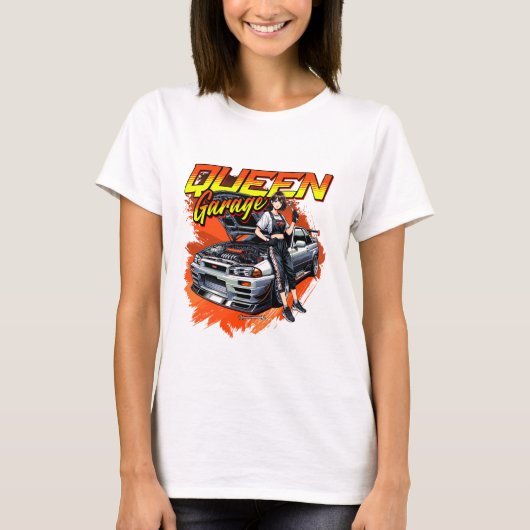 Anime Drift Mechanic Car - Garage Queen Art T-Shirt (Vorderseite)