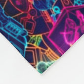 Anime Electric Neon Robot Satin Mandala Fleecedecke (Ecke)