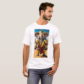 Anime-Elefanten-Krieger Goldene Rüstung T-Shirt (Vorne ganz)