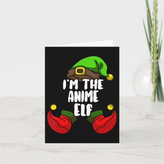 Anime Elf Matching Family Group Christmas Party Pa Karte (Vorderseite)