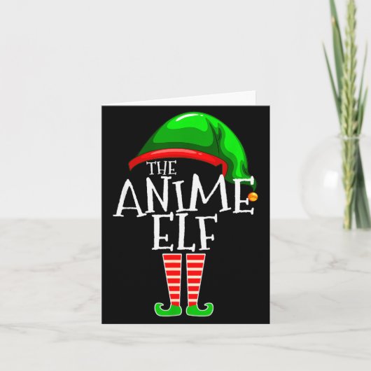 Anime-Elfen-Gruppe passend Familie Weihnachtsgesch Karte (Vorderseite)