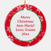 Anime Elves und Schneeflocken Personalisierte Weih Keramik Ornament (Hinten)