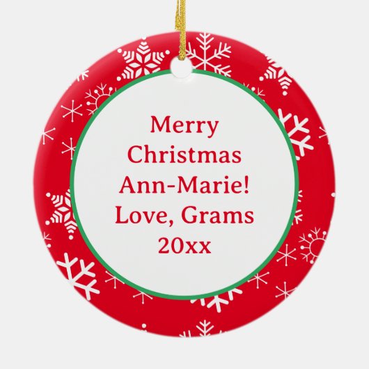 Anime Elves und Schneeflocken Personalisierte Weih Keramik Ornament (Hinten)