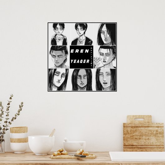 Anime Eren Yeager SnK-Evolution Poster (Küche)