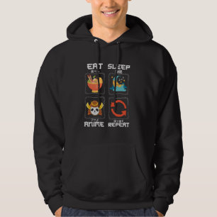 Anime Essen Schlafen Wiederholen Cute   für Anime  Hoodie