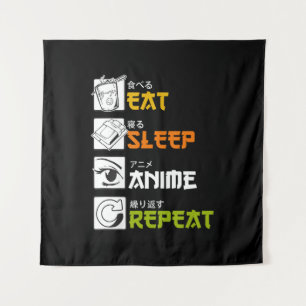 Anime Essen Schlafen Wiederholen Geschenkidee Cosp Wandteppich