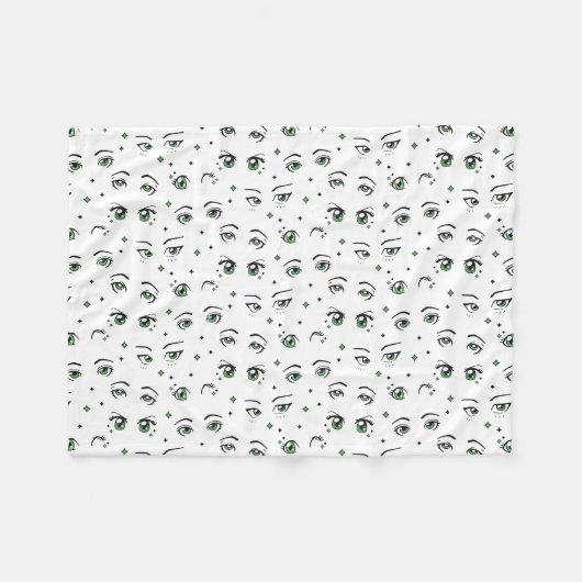 ANIME EYE PATTERN DESIGN FLEECEDECKE (Vorderseite (Horizontal))