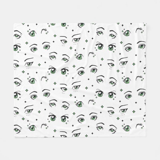 ANIME EYE PATTERN DESIGN FLEECEDECKE (Vorderseite (Horizontal))