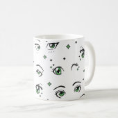 ANIME EYE PATTERN DESIGN KAFFEETASSE (VorderseiteRechts)