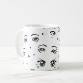 ANIME EYE PATTERN DESIGN KAFFEETASSE (Vorderseite Links)