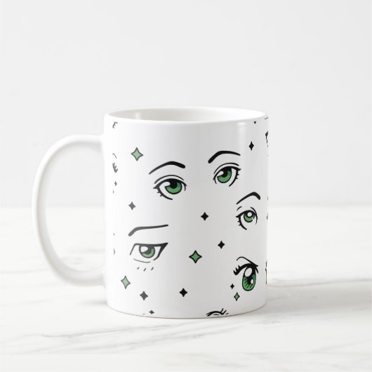 ANIME EYE PATTERN DESIGN KAFFEETASSE (Links)
