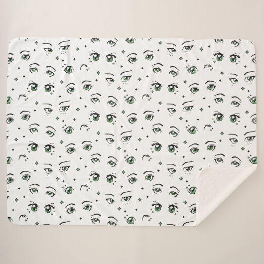 ANIME EYE PATTERN DESIGN SHERPADECKE (Vorderseite (Horizontal))