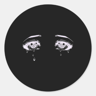 Anime Eyes   Pastel Goth Aesthetic Tee Runder Aufkleber
