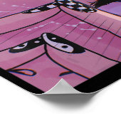 Anime Eyes Pastel Kawaii Girl Aesthetic Japanese O Poster (Ecke)