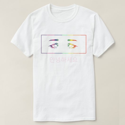 Anime Eyes Rainbow T - Shirt [hello] (Design vorne)
