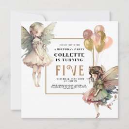 Anime Fairy Girls 5. Geburtstagsparty Einladung