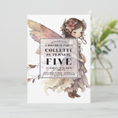 Anime Fairy Girl's 5. Geburtstagsparty Einladung (Stehend Vorderseite)