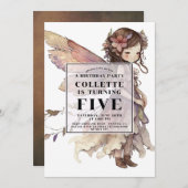 Anime Fairy Girl's 5. Geburtstagsparty Einladung (Vorne/Hinten)