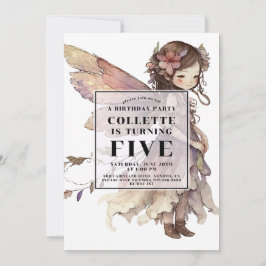 Anime Fairy Girl's 5. Geburtstagsparty Einladung