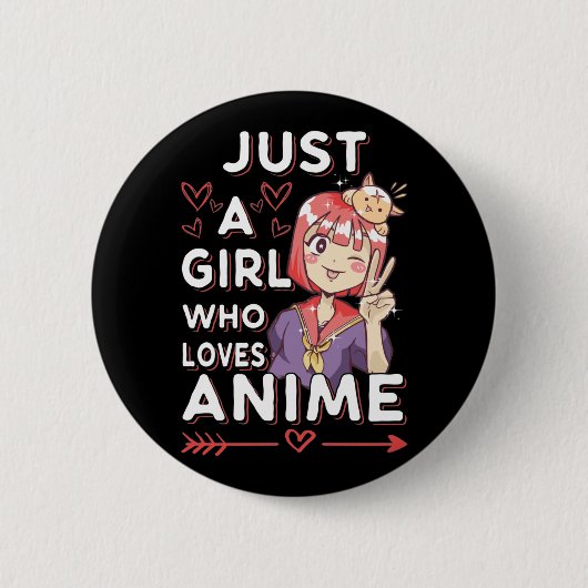 Anime Fan Girl Otaku Japanisch Manga Lover Button (Vorderseite)